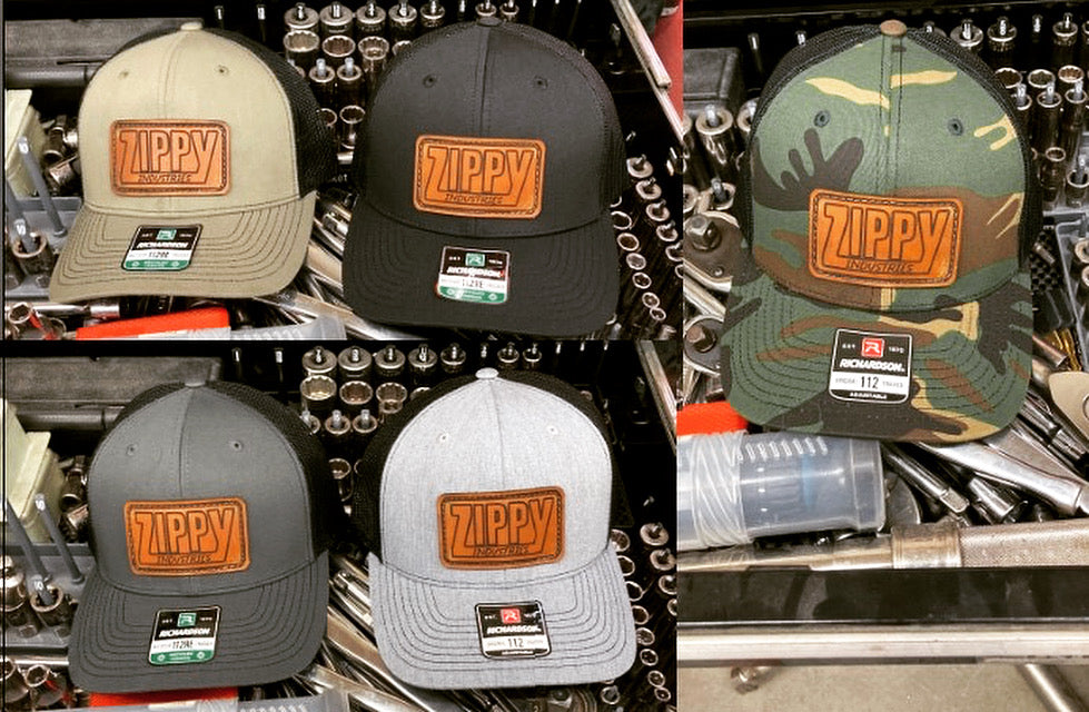 Snapback Hat - Leather Zippy Patch